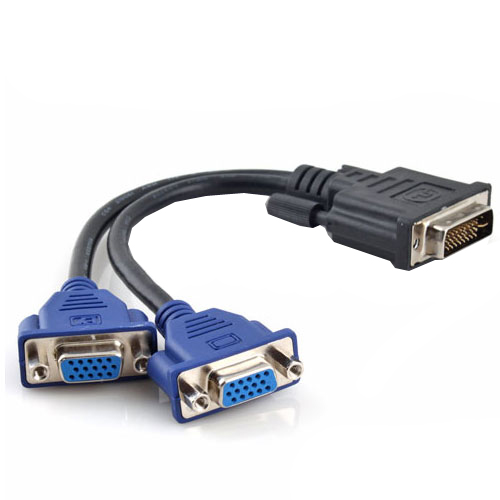 Преходник DeTech DVI 24+5 м към 2 VGA F