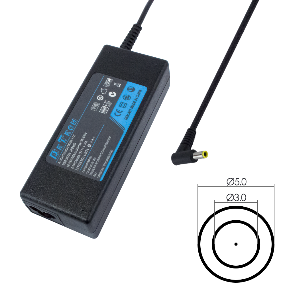 Адаптер DeTech за Samsung 40W 19V/2.1A 5.0*3.0 with pin inside