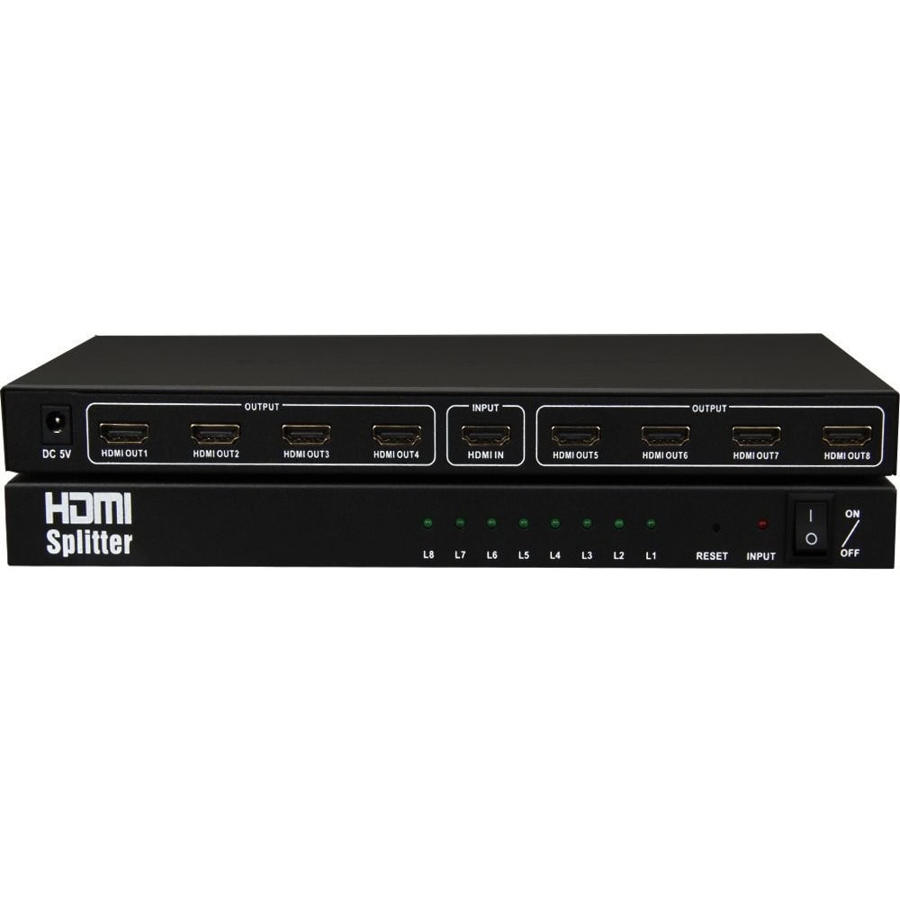 Сплитер DeTech HDMI(ж) към 8x HDMI(ж)