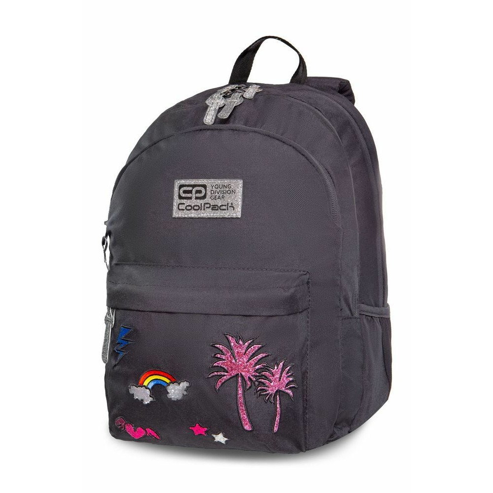Ученическа раница CoolPack Hippie Sparkling Badges Grey