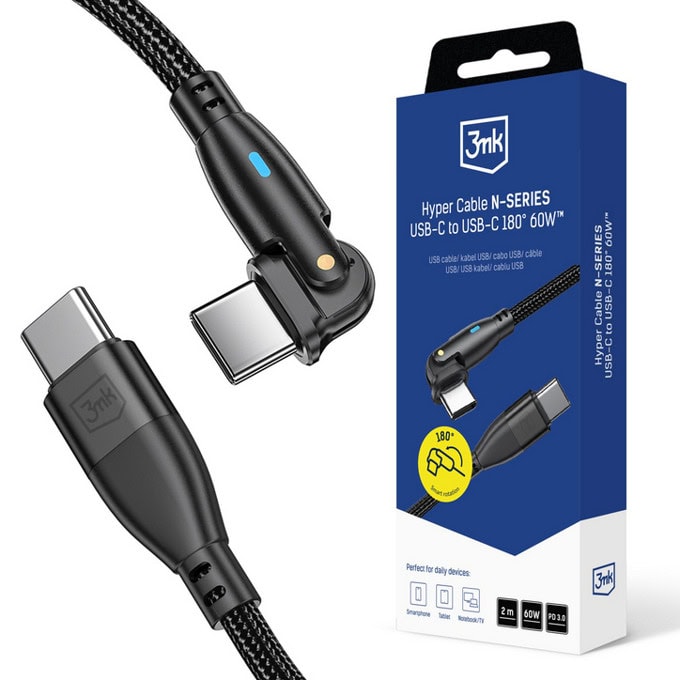 Кабел 3mk Hyper N-Series 180°