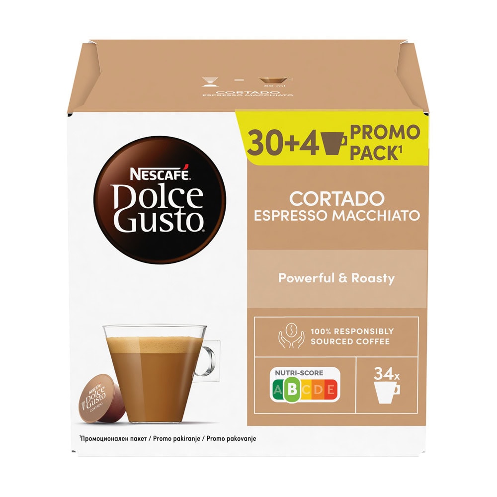 Кафе капсули NESCAFE Dolce Gusto - Cortado Promo pack 30+4