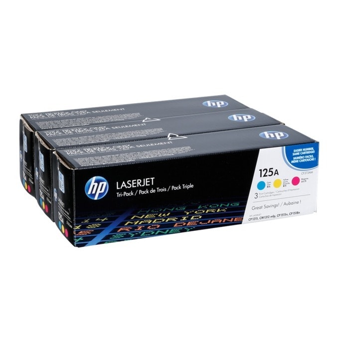 Тонер касета за HP COLOR LASER JET CP1215/1515N - TRIPLE PACK - C/M/Y - CB541/542/543 - CF373AM - заб.: 3x1400 брой копия