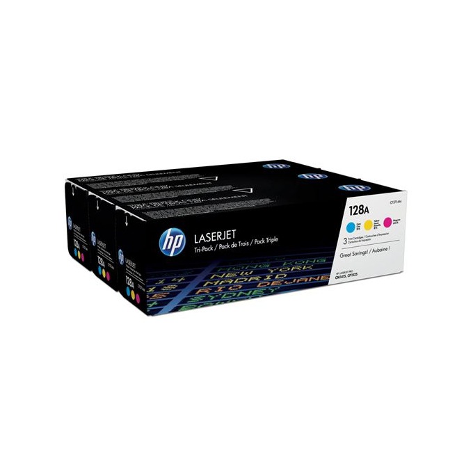 Касета за HP COLOR LASER JET CM1415/CP1525 Print Cartridge 128A - TRIPLE PACK - C/M/Y - CE321/322/323 - P№ CF371AM - заб.: 3x1300k