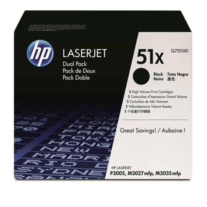 Касета за HP LASER JET P3005 /M3035mfp/M3027mfp - Twin pack - P№ Q7551XD - заб.: 2x13000k