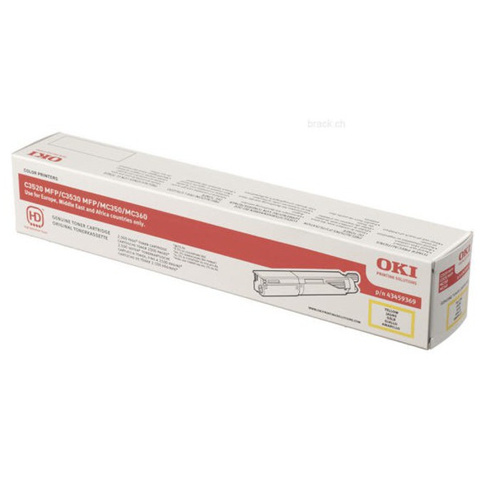 Касета за OKI C 3500/3520/3530 - Yelow high - P№ 43459369 - заб.: 2500k