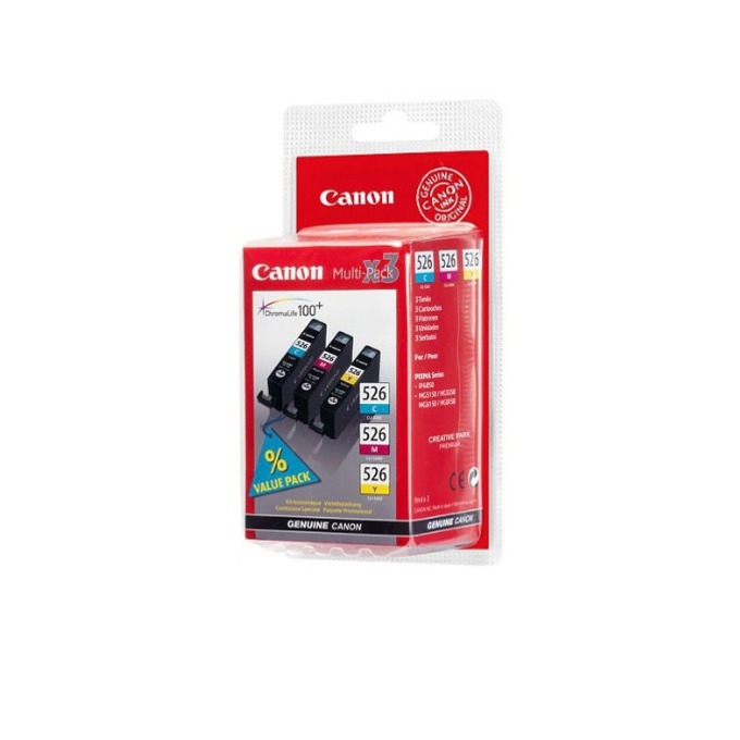 Комплект за CANON PIXMA iP 4850/MG5150/5250/6150/8150 - Multi pack 3 ink tank - CLI-526C/526M/526Y - P№ 4541B006 - заб.: 3x9ml