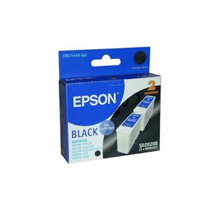 Касета за EPSON STYLUS 440/460/640/660/PHOTO 750/1200 - Black twin pack S020187 - P№ S020208
