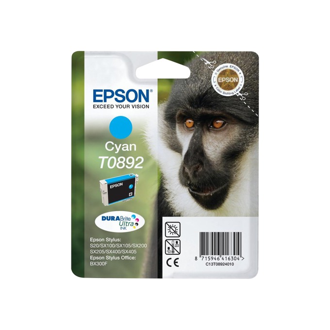 Касета за EPSON STYLUS S20/SX100/105/200/205/400/405/BX300F - Cyan - P№ C13T08924010 - заб.: 3.5ml