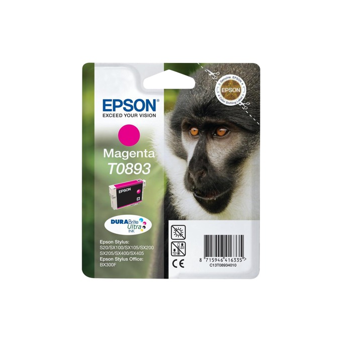 Касета за EPSON STYLUS S20/SX100/105/200/205/400/405/BX300F - Magenta - P№ C13T08934010 - заб.: 3.5ml