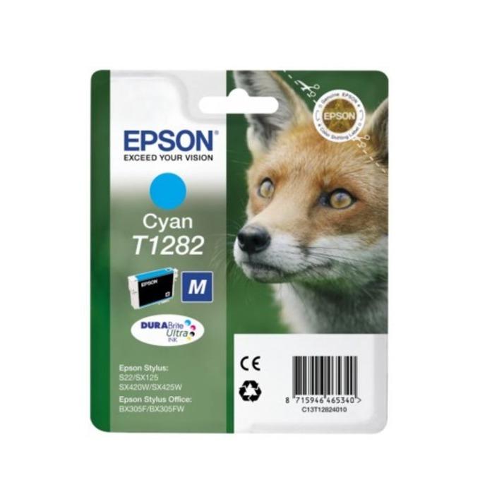 Касета за EPSON STYLUS S22/SX125/420W/425W/BX305F - Cyan - P№ C13T12824010 - заб.: 3.5ml