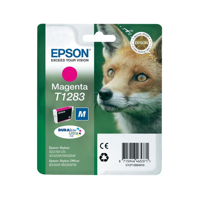 Касета за EPSON STYLUS S22/SX125/420W/425W/BX305F - Magenta - P№ C13T12834010 - заб.: 3.5ml