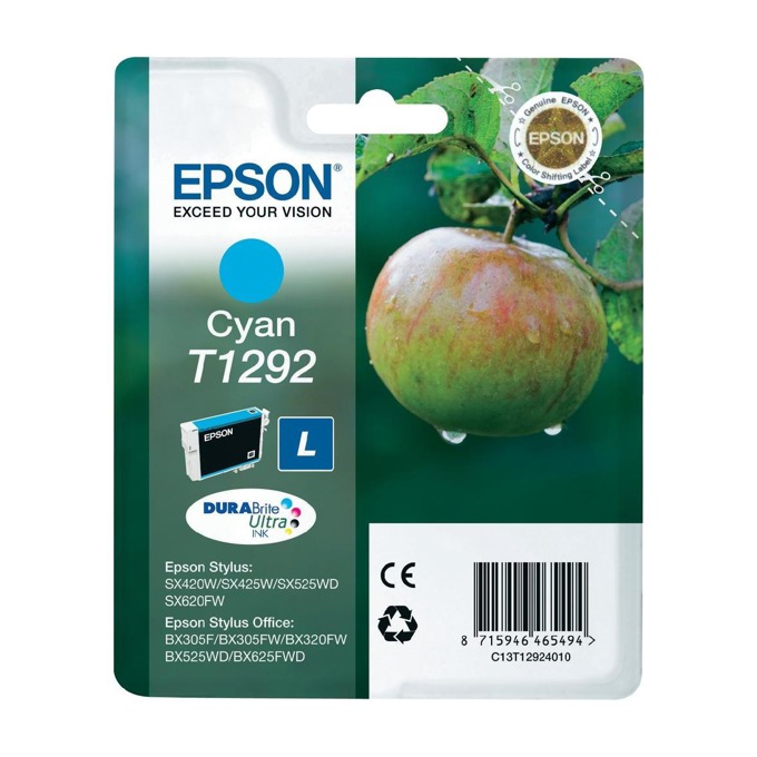 Касета за EPSON STYLUS SX425W/SX525WD/BX305F/BX320FW/BX625FWD - Cyan - P№ C13T12924011 - заб.: 7ml