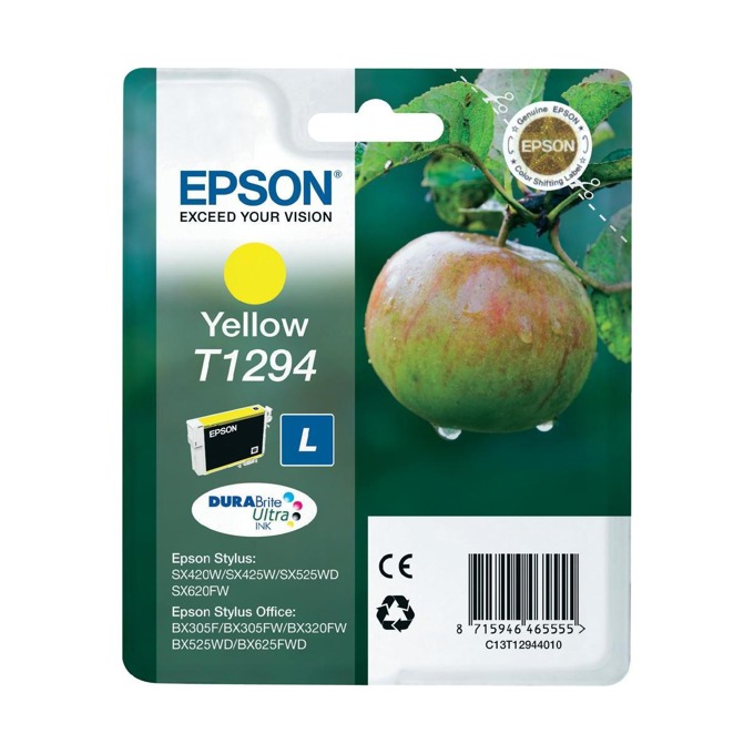 Касета за EPSON STYLUS SX425W/SX525WD/BX305F/BX320FW/BX625FWD - Yellow - P№ C13T12944011 - заб.: 7ml