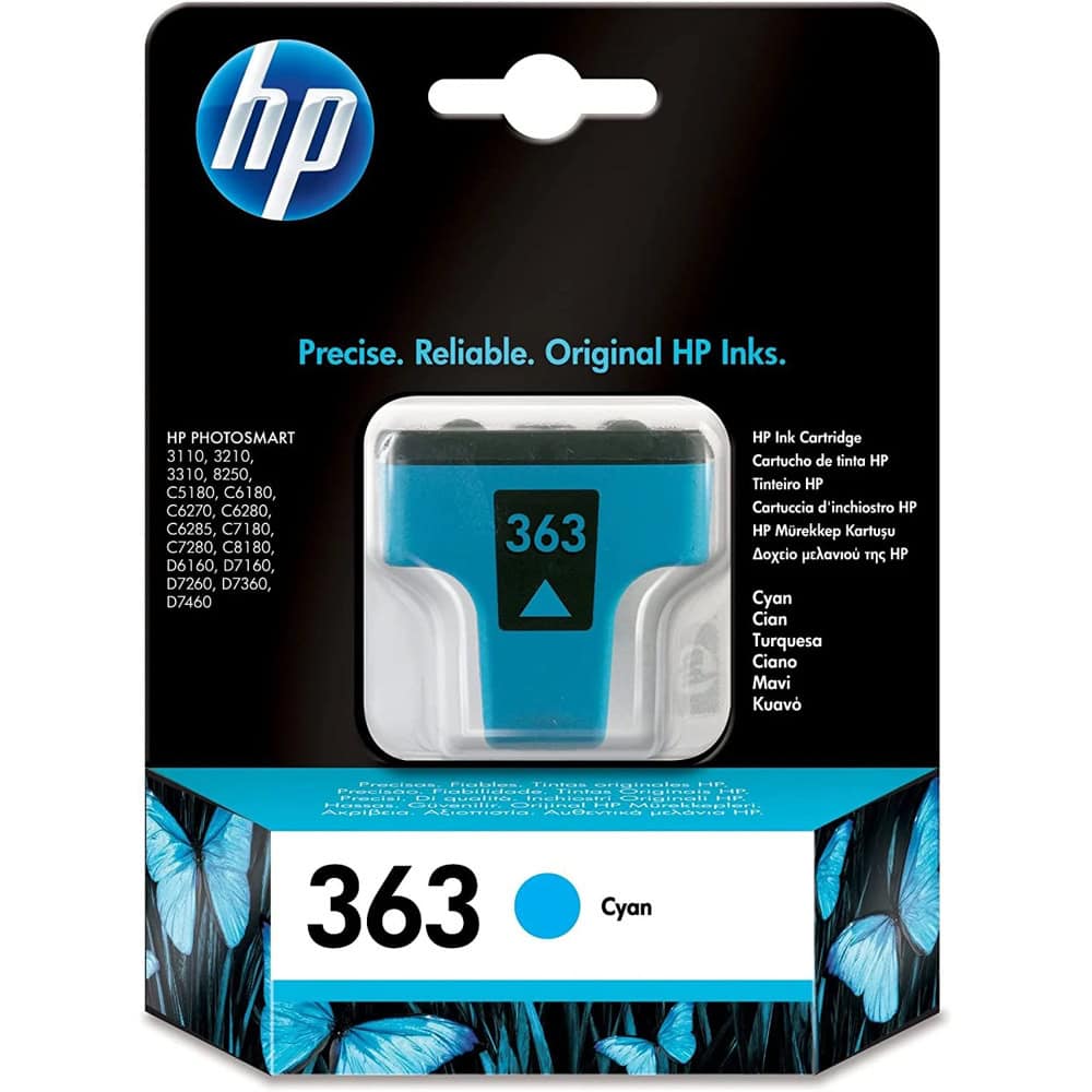Касета HEWLETT PACKARD PS3110/3210/3310/D6160/D7160/D7260/D7360/D7460/PSC5180/C6180/C6270/C6280/C6285/C7180/C7280/C8180/PS8250 - Cyan /363/ - P№ C8771EE - заб.: 4ml