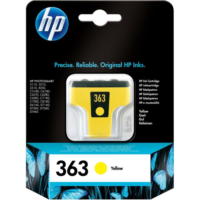 Касета HEWLETT PACKARD PS3110/3210/3310/D6160/D7160/D7260/D7360/D7460/PSC5180/C6180/C6270/C6280/C6285/C7180/C7280/C8180/PS8250 - Yellow /363/ - P№ C8773EE - заб.: 6ml