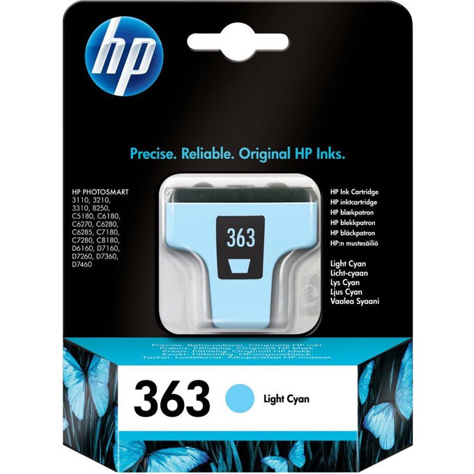 Касета HEWLETT PACKARD PS3110/3210/3310/D6160/D7160/D7260/D7360/D7460/PSC5180/C6180/C6270/C6280/C6285/C7180/C7280/C8180/PS8250 - Light cyan /363/ - P№ C8774EE - заб.: 5.5ml