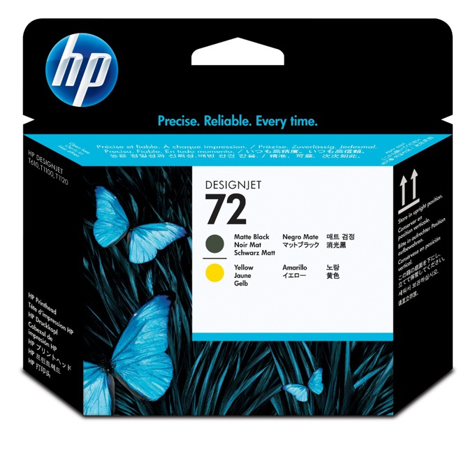 Касета HEWLETT PACKARD Designjet T610/T620/T770/T790/T795/T1100/T1120/T1200/T1300/T2300 - Matte black + Yellow Head - P№ C9384A