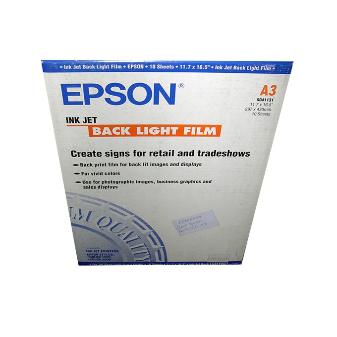 Хартия EPSON INK JET BACK LIGHT FILM - A3 - P№ - 41131 - заб.: 10л