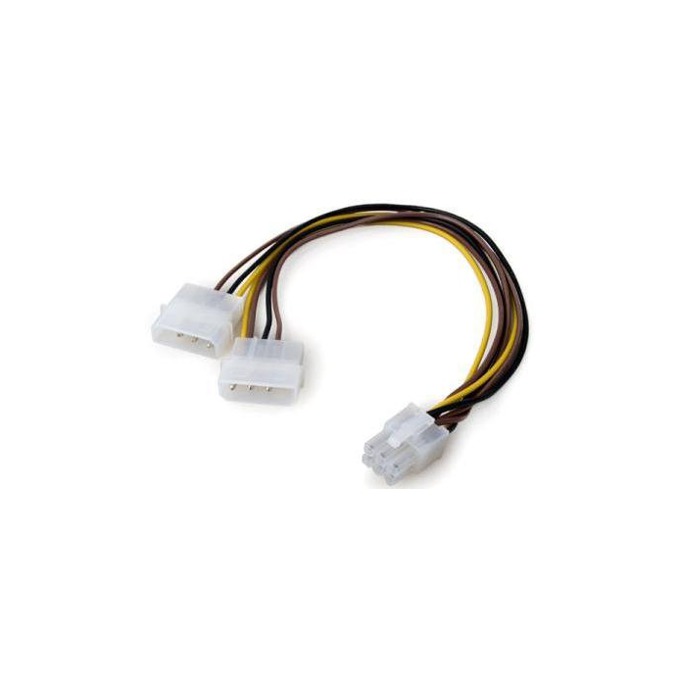 Захранващ кабел VCom CE313 6pin PCI-E(м) към 2x 4pin Molex(ж)