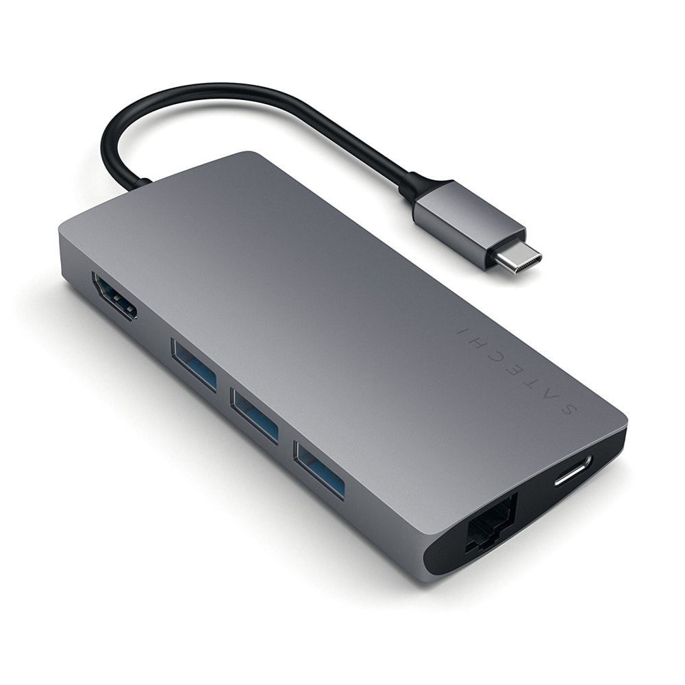 Докинг станция Satechi USB-C Aluminum Multiport 4K Adapter v2 Black (ST-TCMA2M)