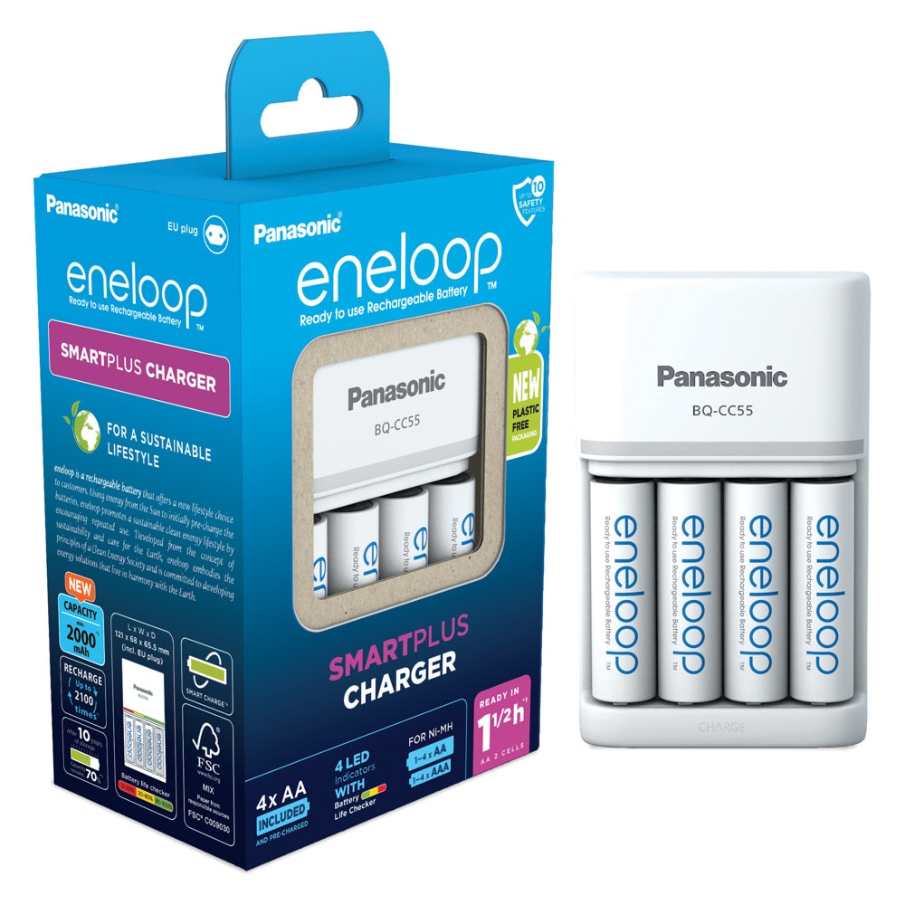Зарядно устройство Panasonic Eneloop BQ-CC55 (K-KJ55MCD40E)