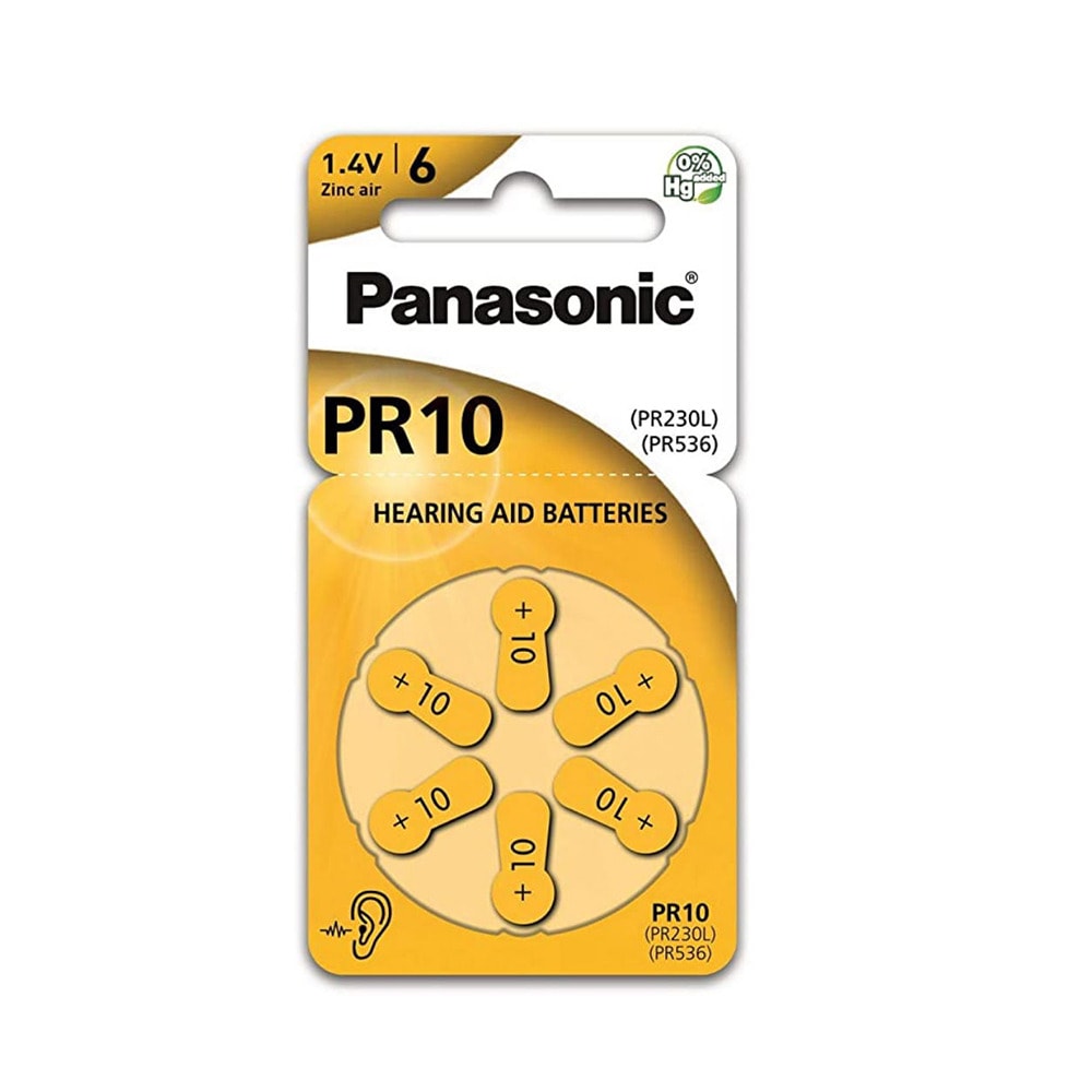 Батерии цинкови Panasonic Hearing Aid Batteries PR230/6LB
