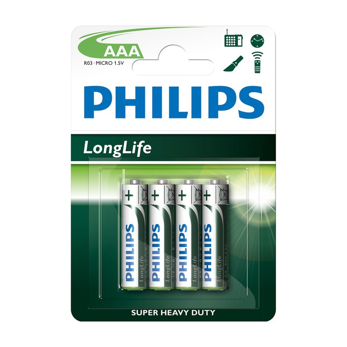 Батерии цинкови Philips Long Life AAA