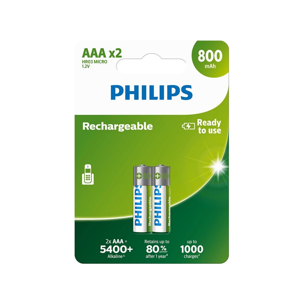 Батерии 2x Philips Rechargeable ааа