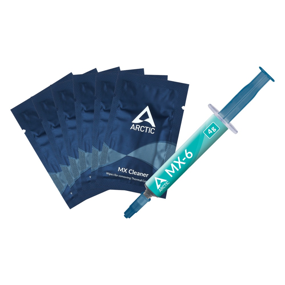 Термопаста Arctic MX-6 Thermal Compound (ACTCP00084A) в комплект с 6 бр. почистващи кърпички