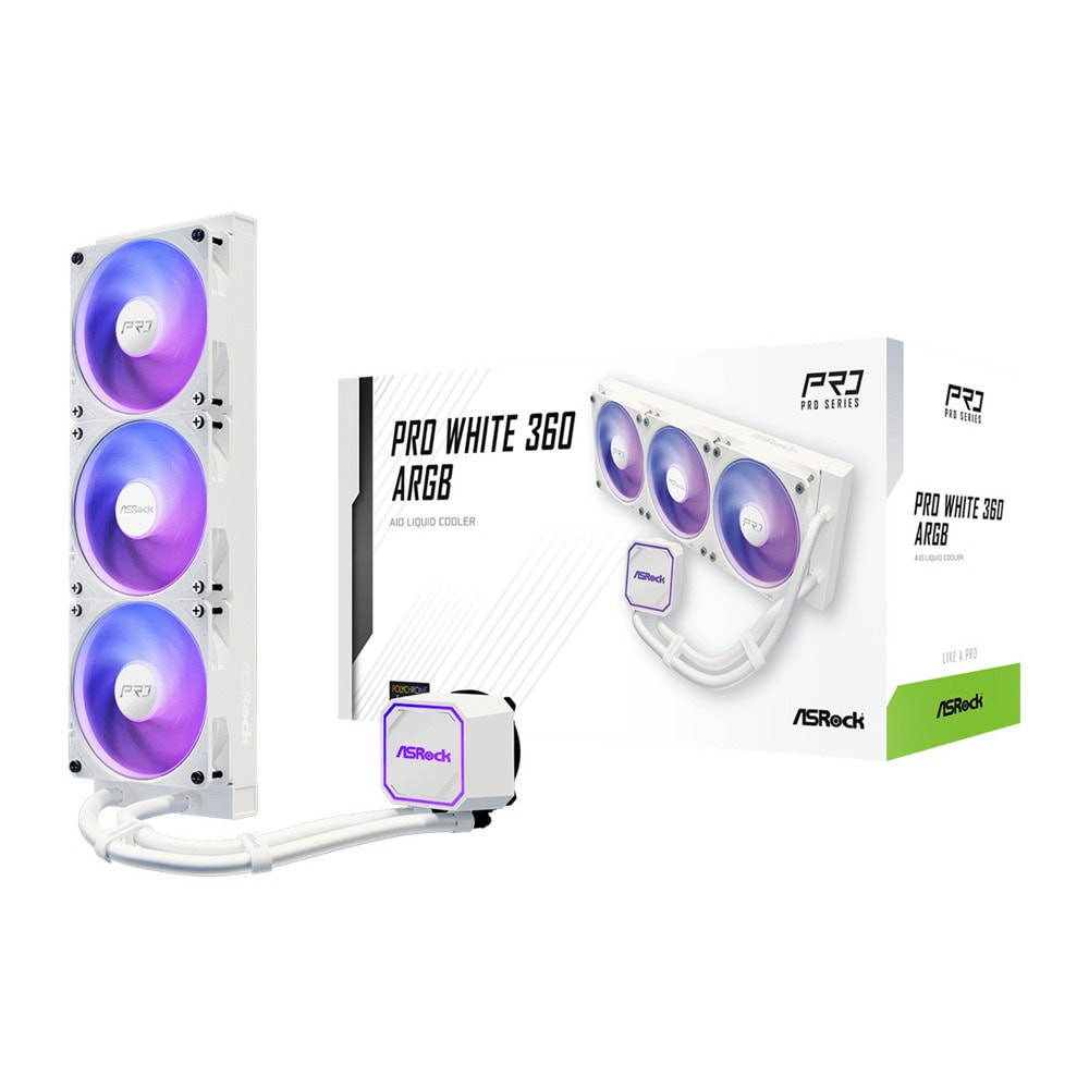 Водно охлаждане за процесор ASRock Pro White 360 ARGB
