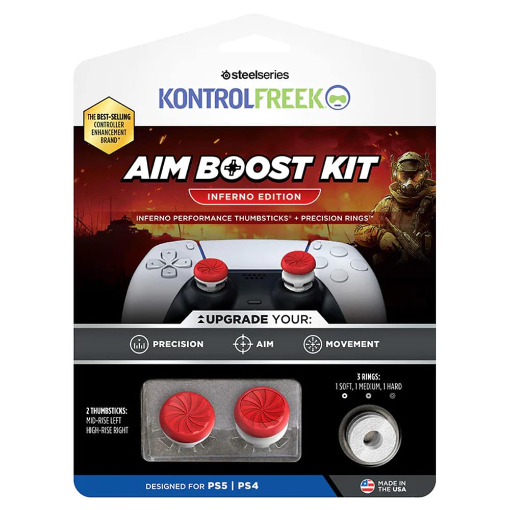 Сменяеми бутончета и пръстени Thumb Grips and rings KontrolFreek Aim Boost Kit Inferno Edition (6152-PS5)