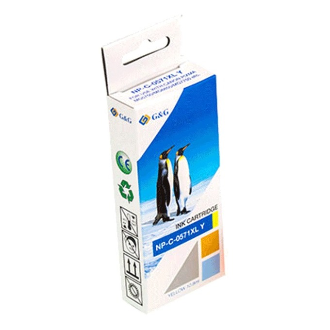Касета за CANON PIXMA MG5750/5751/5752/5753/6850/6851/6852/6853/7750/7751/7752/7753 - Yellow - BS0334C - PGI-571XLY - P№ NP-C-0571XLY - G&G - Неоригинален Заб.: 715k