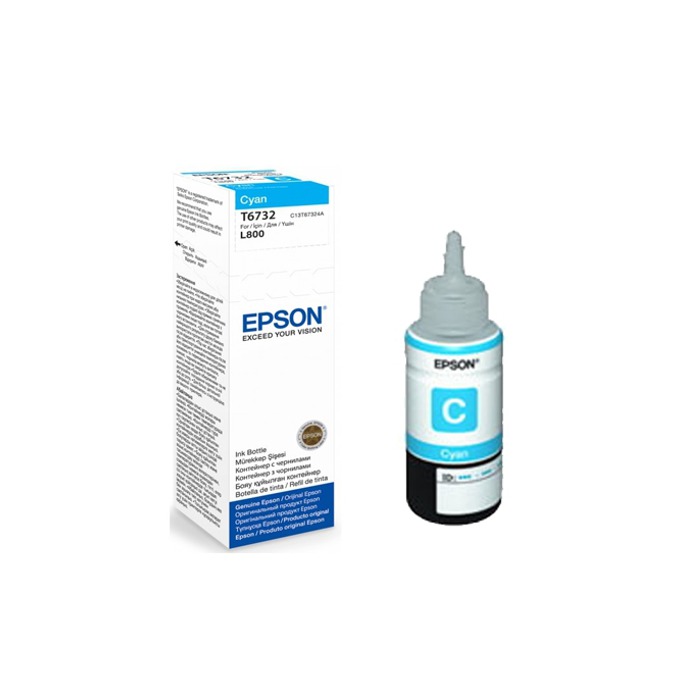 Мастило EPSON L800/L810/L850/L1800 Cyan ink bottle 70ml - №C13T67324A - Заб.: 1800p
