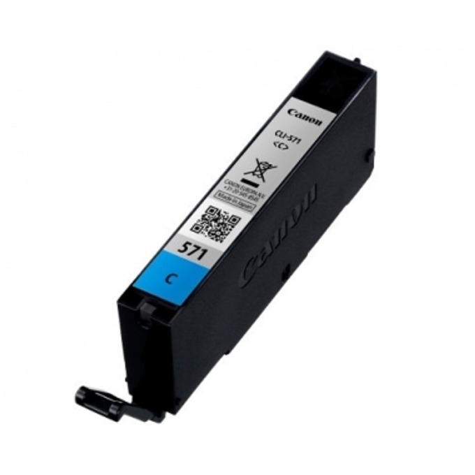 Касета за CANON PIXMA MG-Series 5700/5750/5751/5752/5753/6800/6850/6851/6852/6853/7700/7750/7751/7752/7753/ TS-Serie 5055/6052/5050/5051/5052/6050/6051/8050/8051/8052/8053/9050/9051/9052/9055 - Cyan - CLI-571C - P№ 0386C001 - Заб.: 345 p/7ml