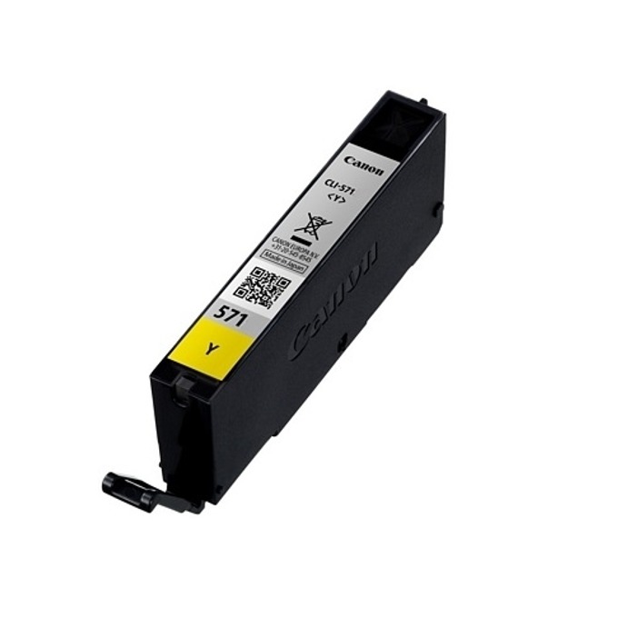 Касета за CANON PIXMA MG-Series 5700/5750/5751/5752/5753/6800/6850/6851/6852/6853/7700/7750/7751/7752/7753/ TS-Serie 5055/6052/5050/5051/5052/6050/6051/8050/8051/8052/8053/9050/9051/9052/9055 - Yellow - CLI-571Y - P№ 0388C001 - Заб.: 345 p/7ml