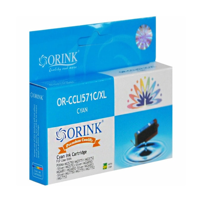 Касета за Canon Pixma MG5700/MG575x/MG6800/MG685x/MG775x/TS5000/TS505x/TS605x/TS805x/TS9050/TS9055 - Cyan - CLI-571XL - Orink HCLI571XL C - Неоригинален