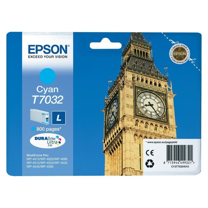 Касета за Epson WP4000/4500/4525 - Cyan - P№ C13T70324010 - Заб.: 800K