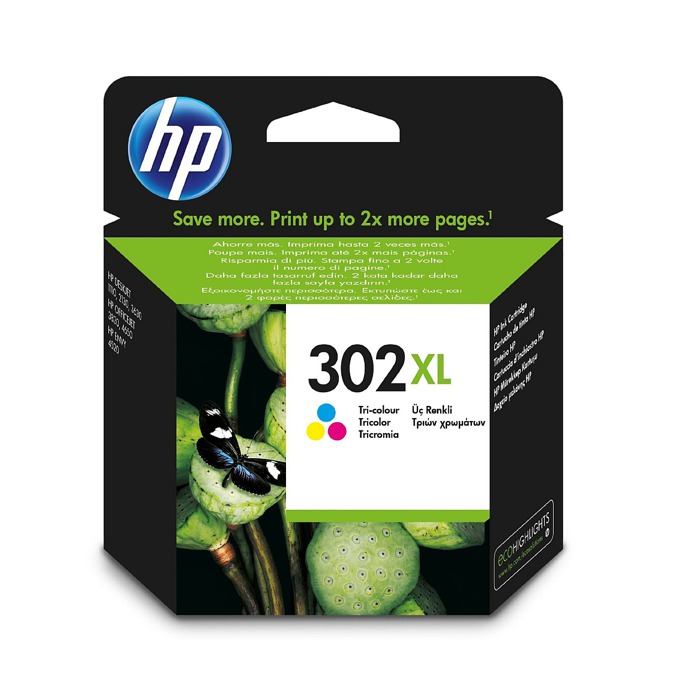 Касета HP DeskJet 1110 Printer/2130 All-in-One/3630 All-in-One; HP ENVY 4520 All-in-One Printer; HP OfficeJet 3830/ 4650 All-in-One Printers - Color (302XL) - P№ F6U67AE - Заб.: 330 брой копия