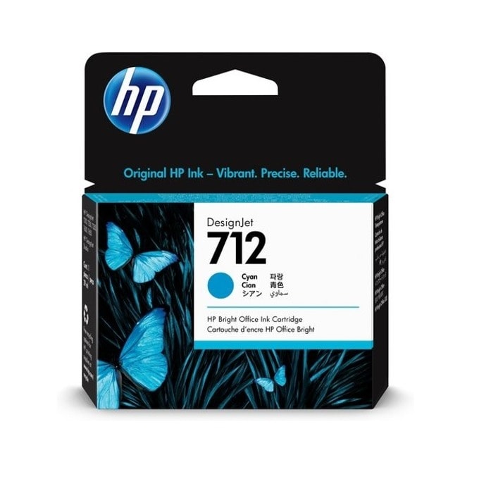 Касета за HP DesignJet T230/T250/T630/T650 24-in T630/T650 36-in - Cyan - 3ED67A - HP 712 - Оригинална