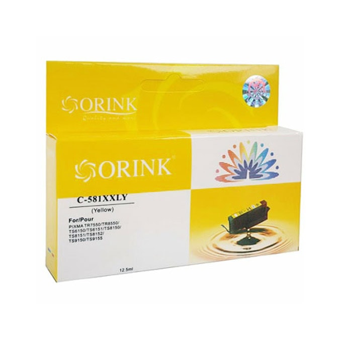 Касета за Canon Pixma TR7550/TR8550/TS6000 Series/TS705/TS8000 Series/TS9000 Series - Yellow - HCLI581XXLY - Orink - Неоригинална
