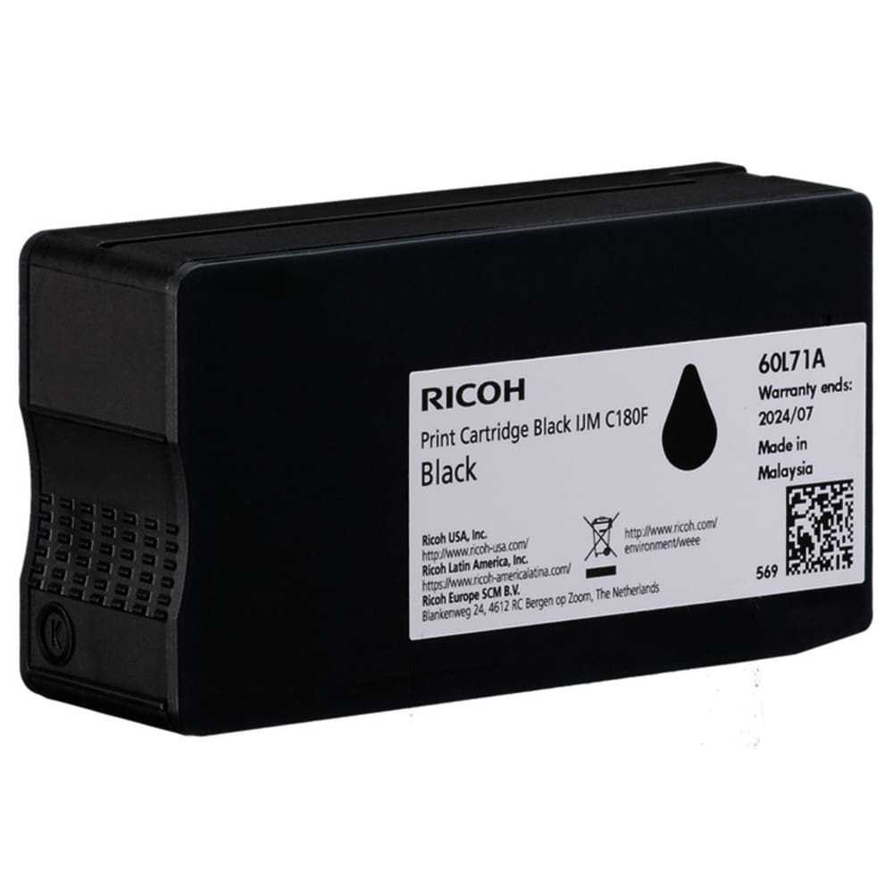 Касета за Ricoh IJM C180F - Black - 408517 - Ricoh - оригинален - Заб.: 2000 бр. копия