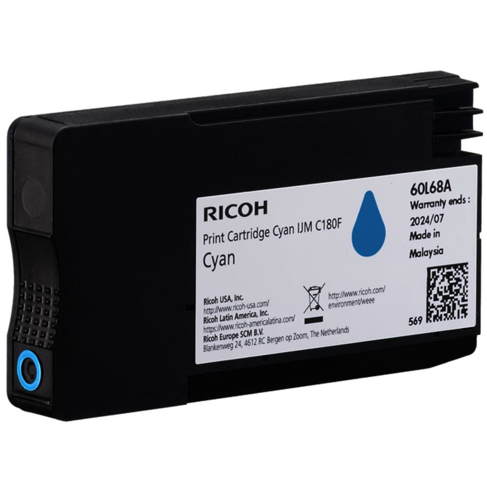 Касета за Ricoh IJM C180F - Cyan - 408518 - Ricoh - оригинален - Заб.: 1600 бр. копия