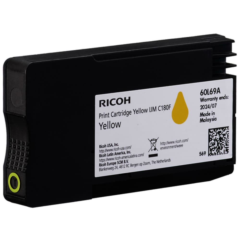 Касета за Ricoh IJM C180F - Yellow - 408520 - Ricoh - оригинален - Заб.: 1600 бр. копия