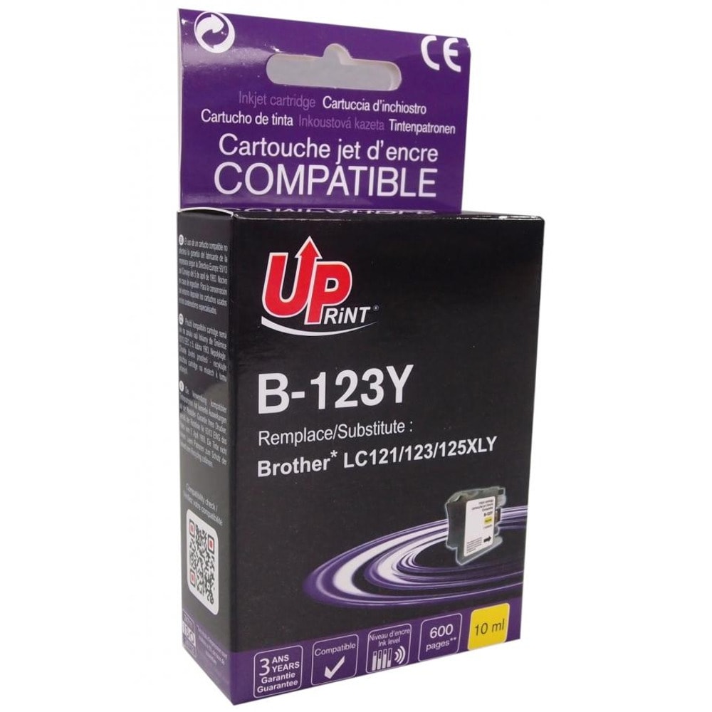 Касета за Brother DCP J132W/J152W/J172W/J4110DW/J552DW/J752DW; MFC J4410DW/J4510DW/J4610DW/J470DW/J4710DW/J650DW/J6520DW/J6720DW/J6920DW/J870DW - Yellow - LC121/123/127 - Generink - неоригинален - Заб.: 600 копия