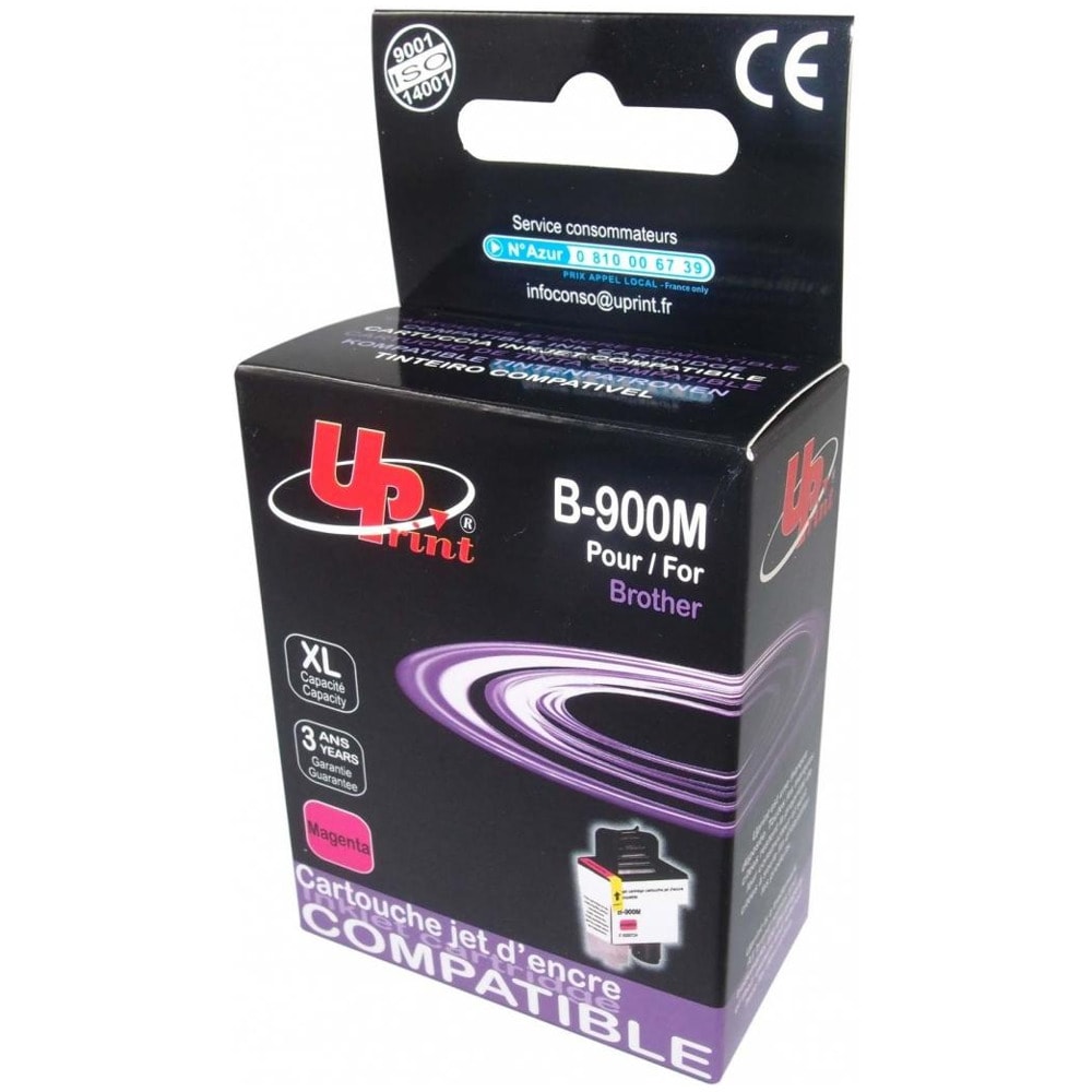 Касета за Brother DCP 110C/115C/117C/120C/310CN/315CN/340CW; INTELLIFAX 1835C/1840C/1940CN/2440C; MFC 210C/215C/3240C/3340C/410CN/420CN/425CN/5440CN/5840CN/620CN/640CW/820CW - Magenta - LC900 - Uprint - неоригинален - Заб.: 510 копия