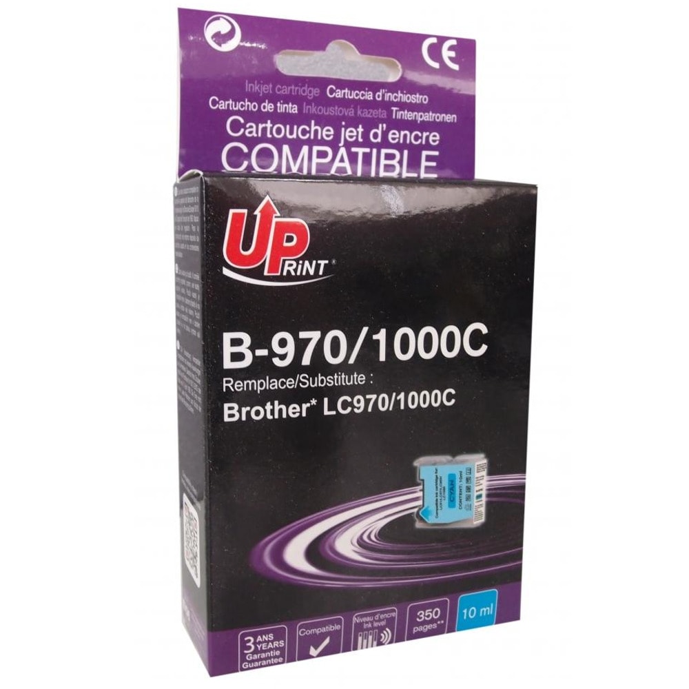 Касета за Brother DCP105CN/DCP130C/DCP135C/DCP150C/DCP153C/DCP155C/DCP157C/DCP330C - Cyan - LC970/LC1000 - Uprint - неоригинален - Заб.: 350 брой копия