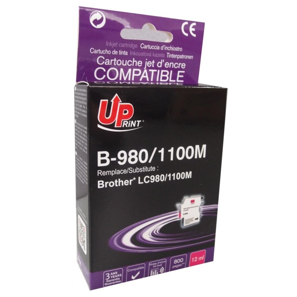 Касета за Brother DCP J715W/145C/163C/165C/167C/185C/195C/365CN/375CW/383C/385C/387C; MFC J2630W/J270W/J615W/J630W/250C/255CW/257CW/290C/295CN/297C/490CN/490CW/495CW/5490CN - Magenta - LC980/1100 - Uprint - неоригинален - Заб.: 800к