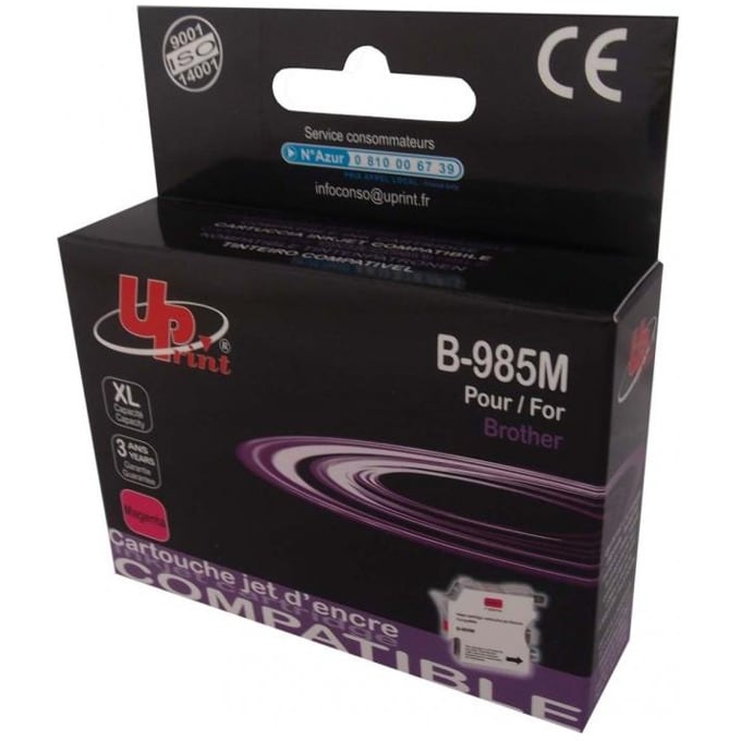 Касета за Brother DCP J125/J140/J315W/J515W; MFC J220/J265W/J410/J415W - Magenta - LC985 - Uprint - неоригинален - Заб.: 800 копия