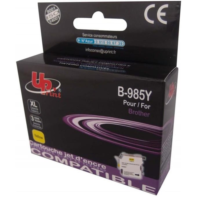 Касета за Brother DCP J125/J140/J315W/J515W; MFC J220/J265W/J410/J415W - Yellow - LC985 - Uprint - неоригинален - Заб.: 600 копия